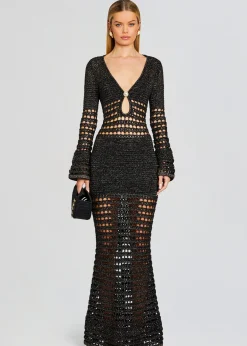 Cheap Elvana Knit Crochet Dress Maxi