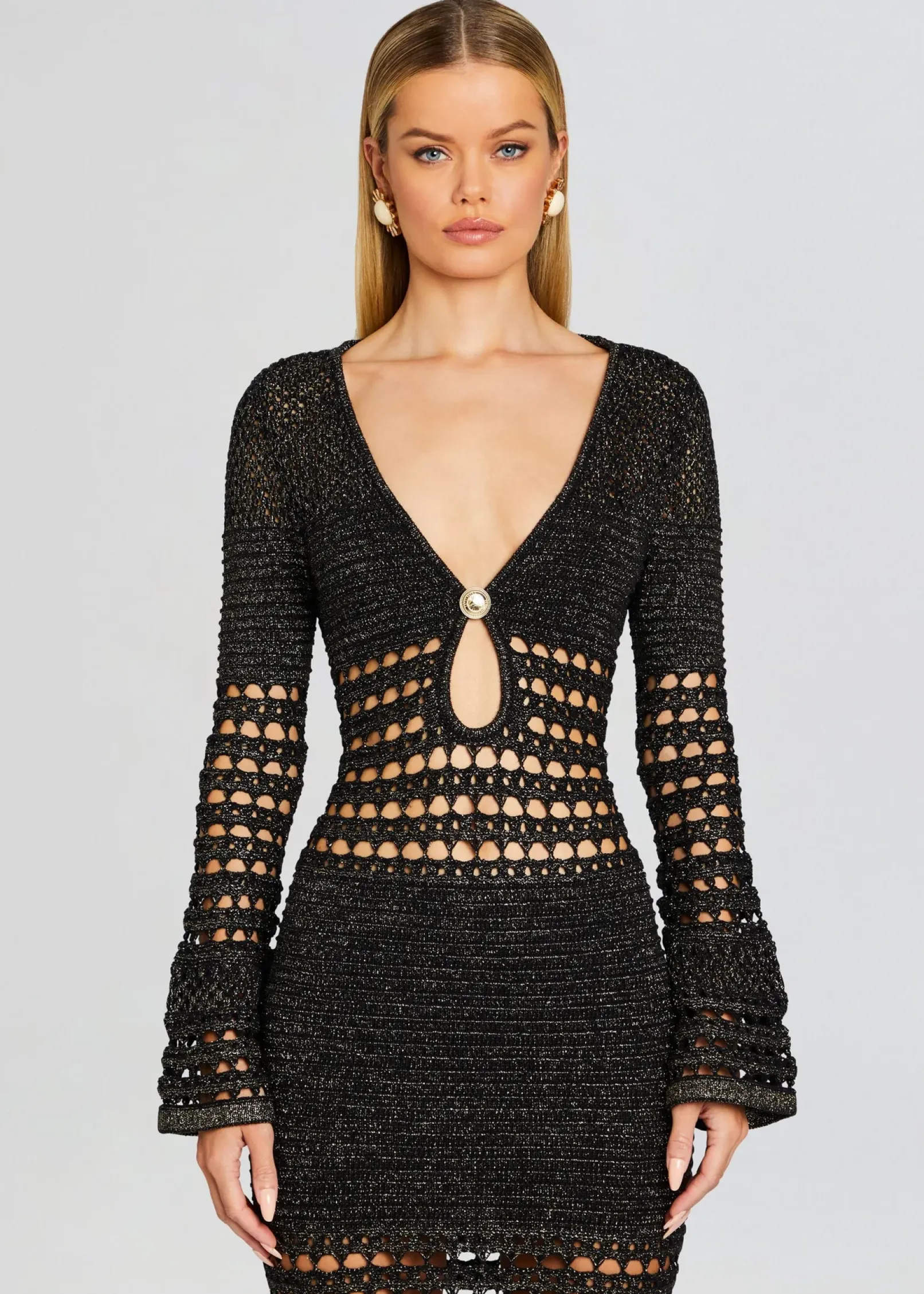 Cheap Elvana Knit Crochet Dress Maxi