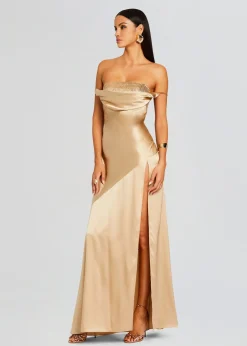 Best Emery Embellished Silk Dress Gowns