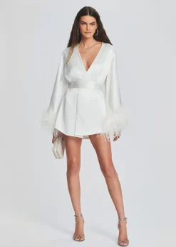 Shop Eva Feather Robe Reception Dresses