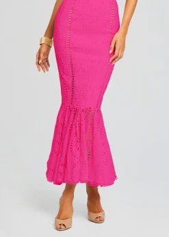 Best Fray Long Skirt Tropical Hues