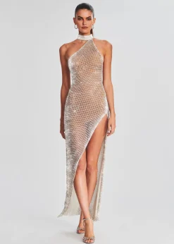 Store Gemma Crystal Chain Dress Reception Dresses