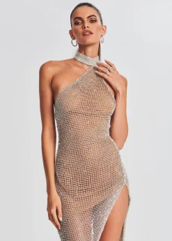 Hot Gemma Crystal Chain Dress Gowns
