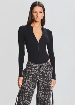 Store Geo Rib Knit Bodysuit Day to Night