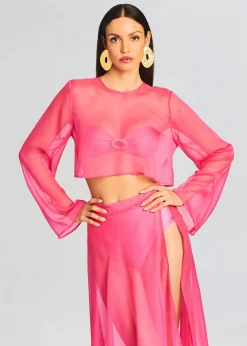 Cheap Grace Cropped Shirt Sheer Bliss