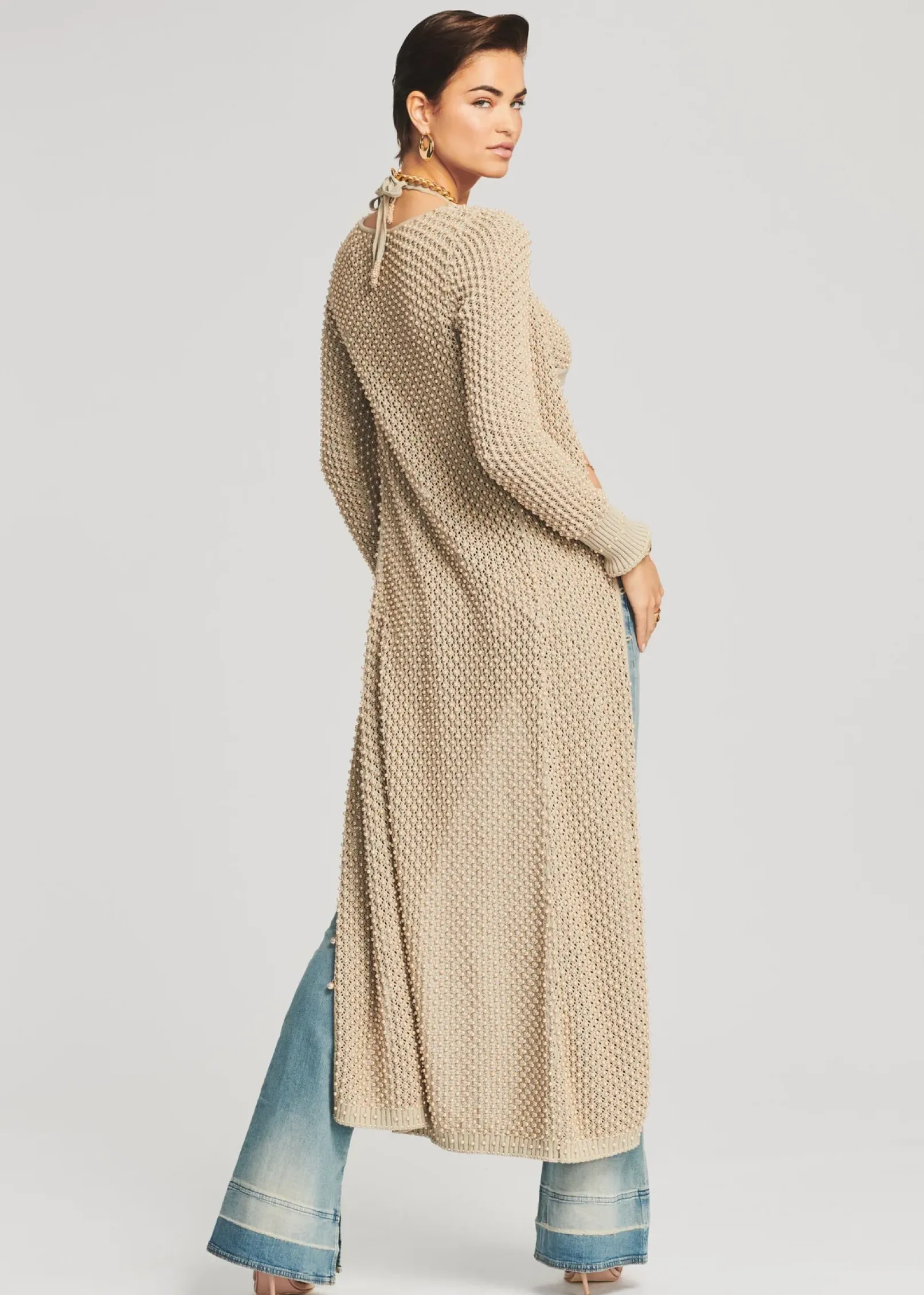 Shop Haifa Crochet Cardigan Men Neutral Moments