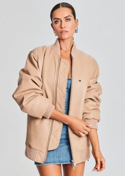 Shop Halle Leather Jacket Outerwear