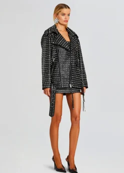 Clearance Icon Embellished Leather Jacket Exclusively Ours