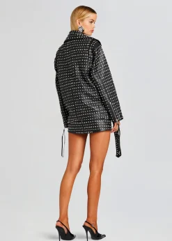Clearance Icon Embellished Leather Jacket Exclusively Ours