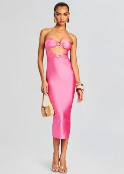 New Ida Lycra Midi Dress Tropical Hues