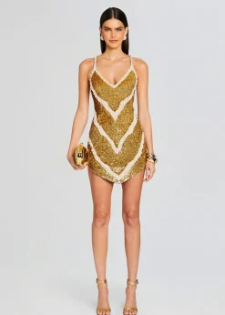 Cheap Inessa Feather Sequin Dress Resort '24