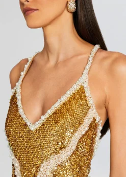 Best Sale Inessa Feather Sequin Dress Mini