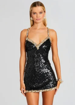 Hot Ivanna Feather Sequin Dress Mini