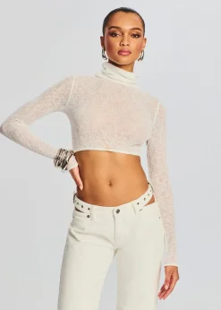 Online Julie Crop Long Sleeve Top Honeymoon Looks