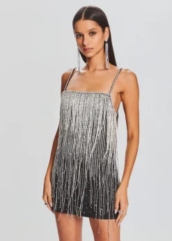 Shop Juliette Embellished Fringe Dress Mini