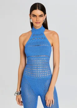 Discount Kalena Knit Crochet Jumpsuit Tropical Hues