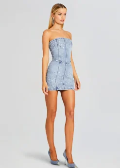Flash Sale Kamna Embellished Denim Dress Dresses