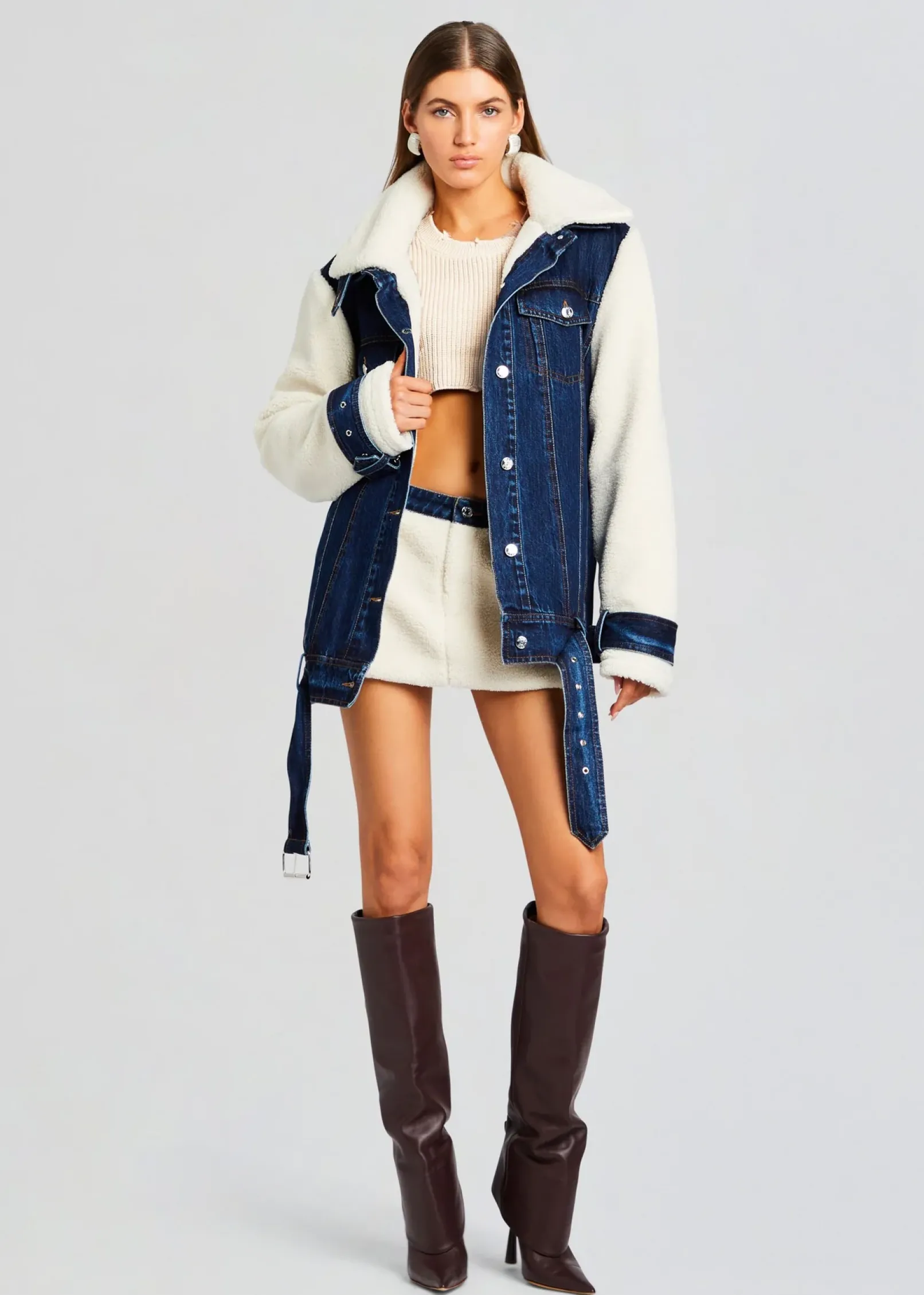 Outlet Karissa Teddy Denim Skirt Denim