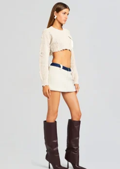 Outlet Karissa Teddy Denim Skirt Denim