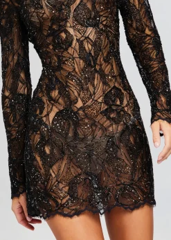 Clearance Kennedy Embellished Lace Dress Mini
