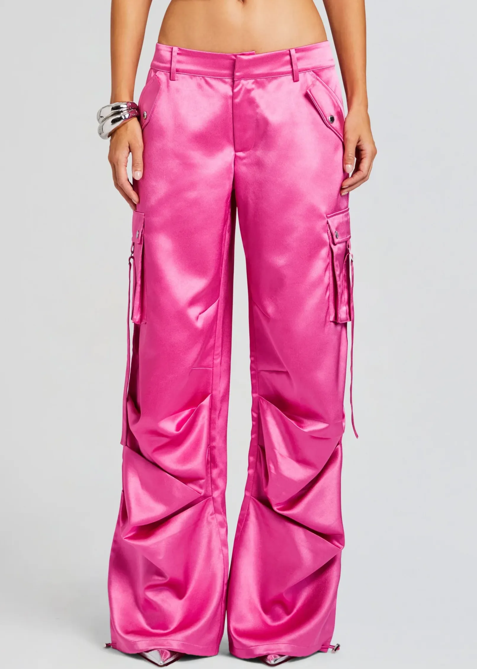 Cheap Lai Satin Cargo Pant Resort '24