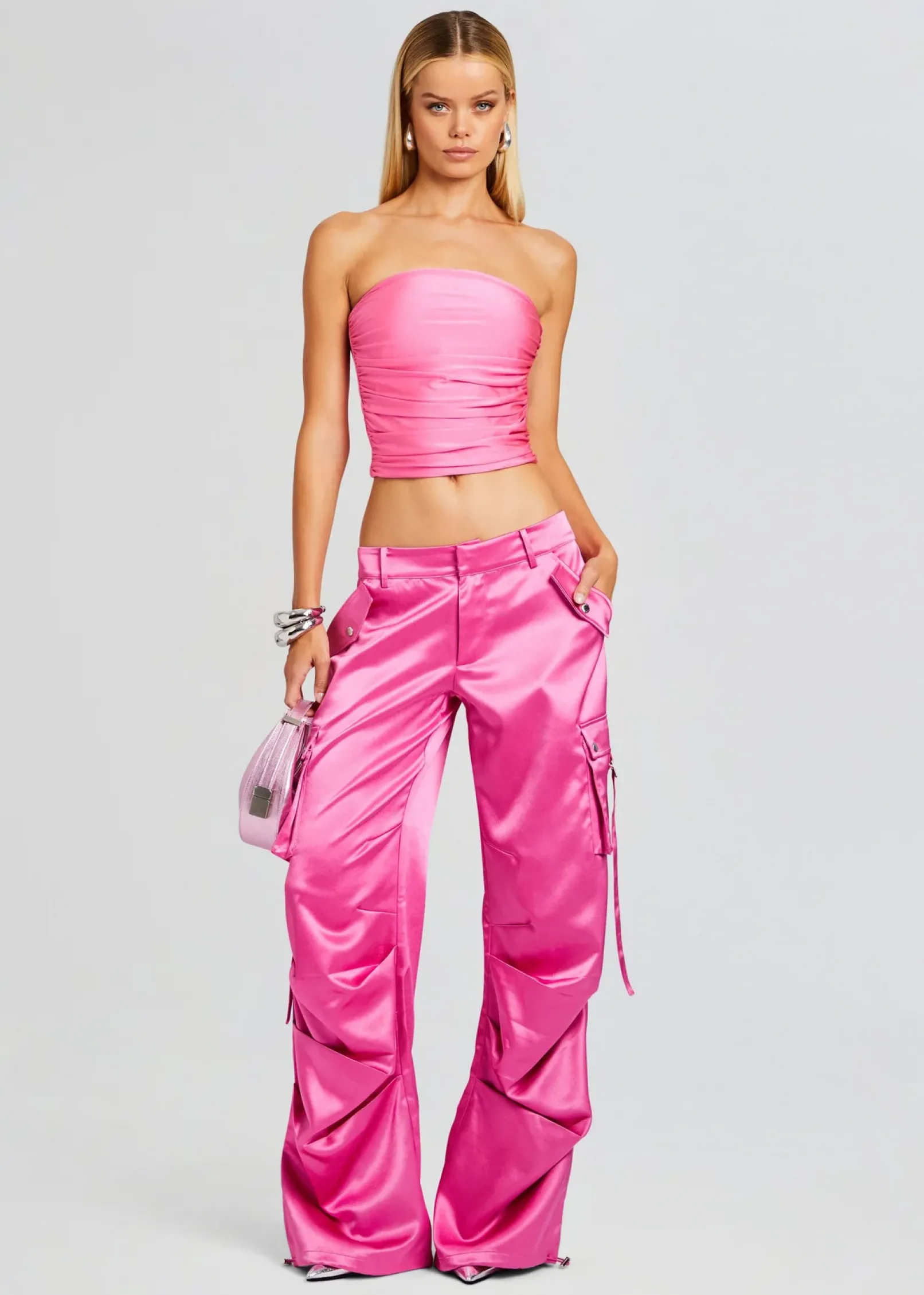 Cheap Lai Satin Cargo Pant Resort '24