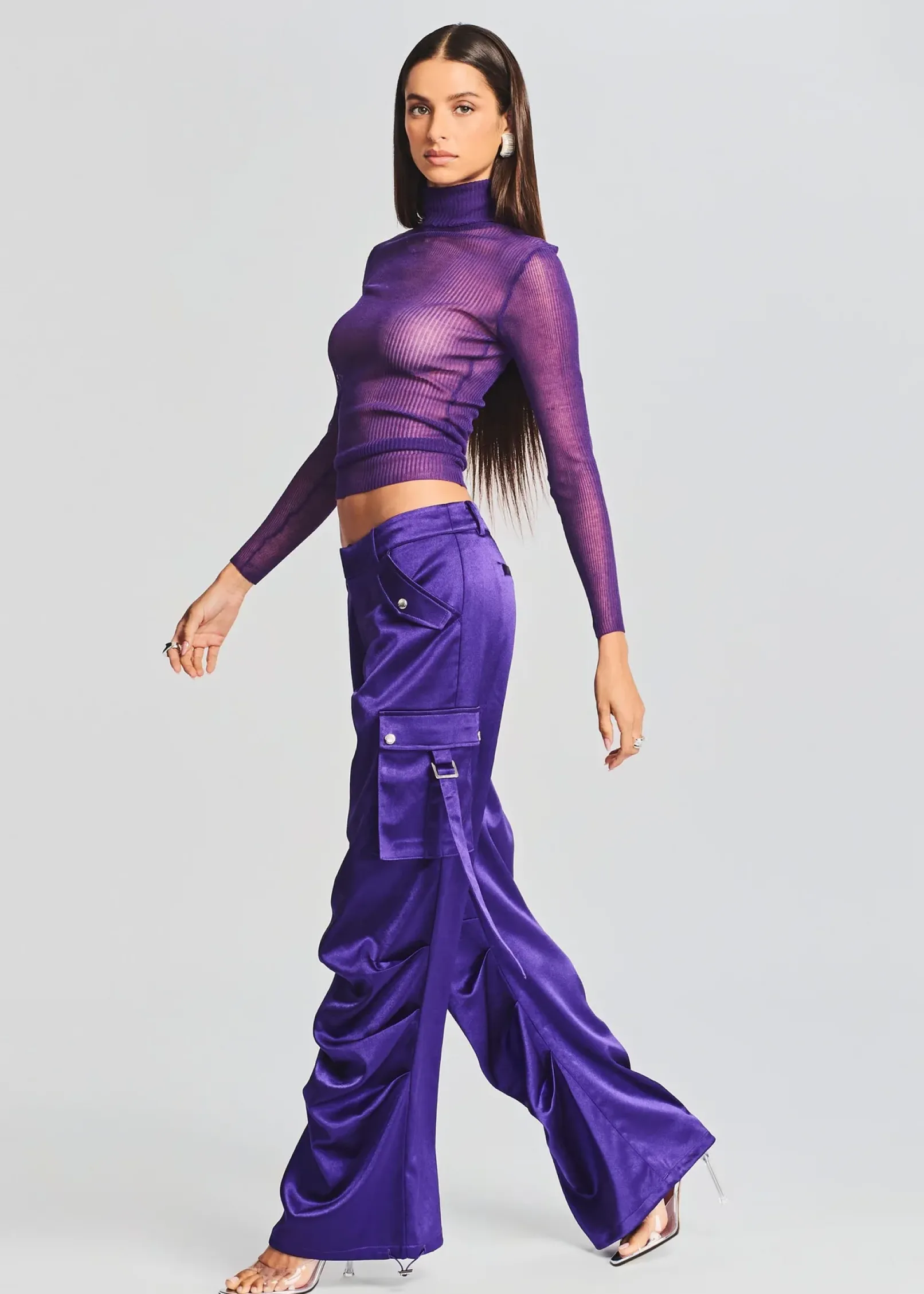 Outlet Lai Satin Cargo Pant Bottoms