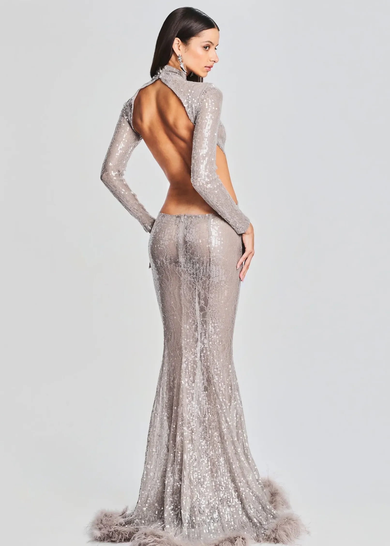 Online Lenora Sequin Embellished Dress Gowns