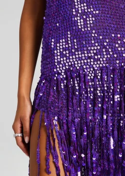 Sale Libra Sequin Crochet Dress RETROFÊTE