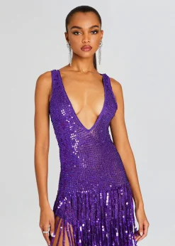 Best Libra Sequin Crochet Dress Maxi
