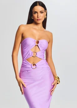 Fashion Lily Lycra Maxi Dress Tropical Hues