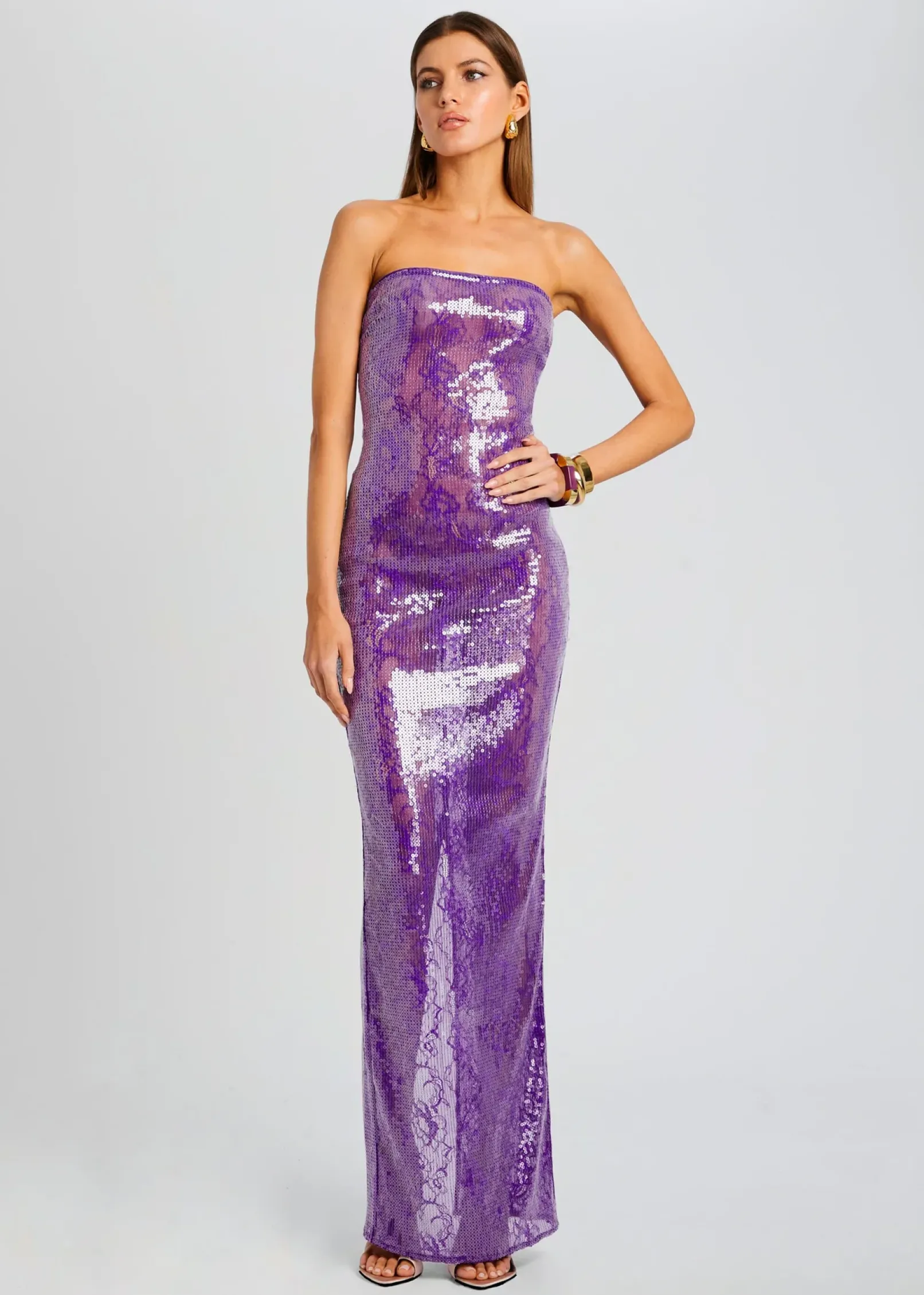 Shop Lucia Sequin Lace Dress Gowns