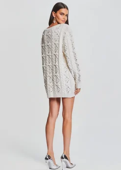 Best Maple Embellished Sweater Dress Dresses