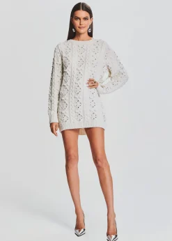Best Maple Embellished Sweater Dress Dresses