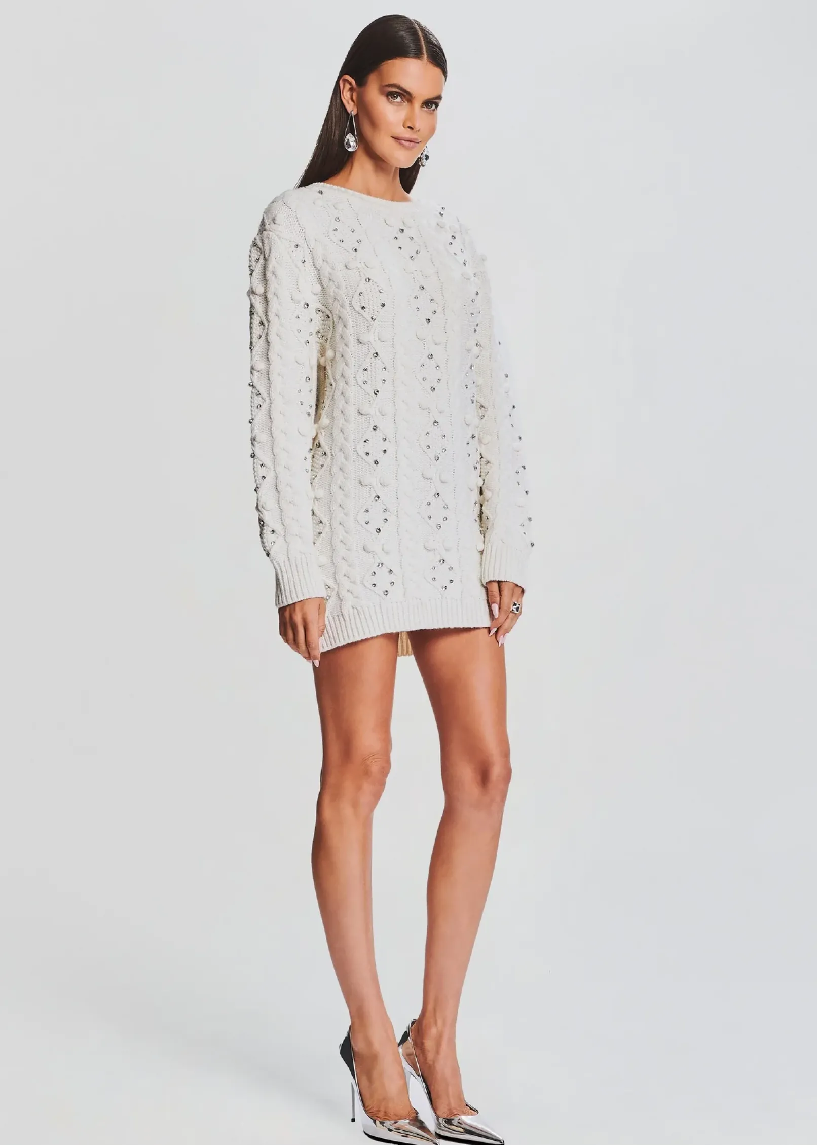 Shop Maple Embellished Sweater Dress Day to Night