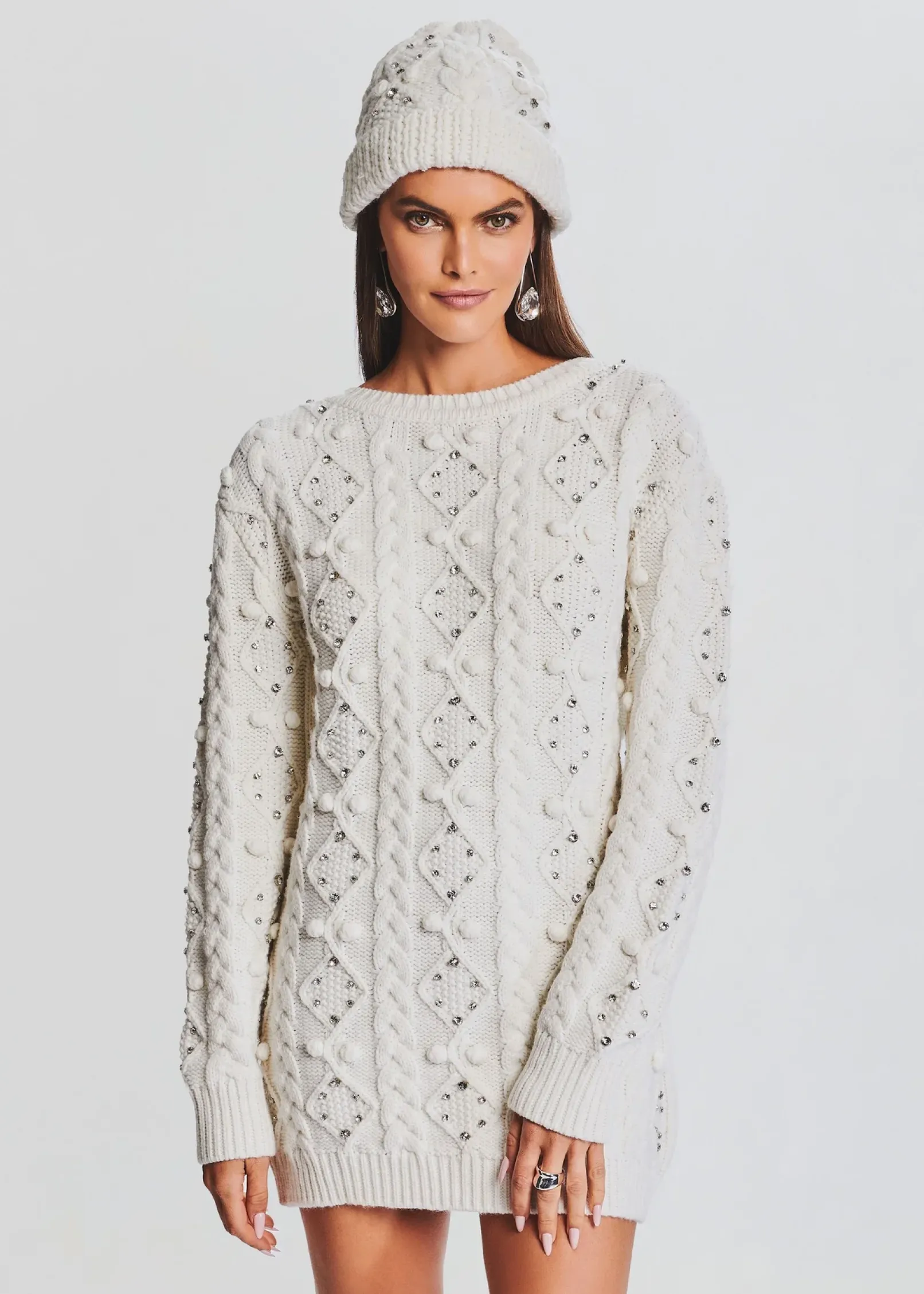 Shop Maple Embellished Sweater Dress RETROFÊTE