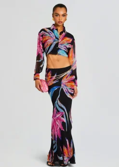 Cheap Margo Maxi Skirt Tropical Hues