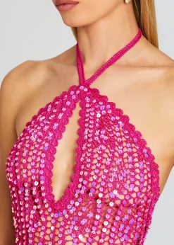 Shop Massie Sequin Crochet Dress Trending