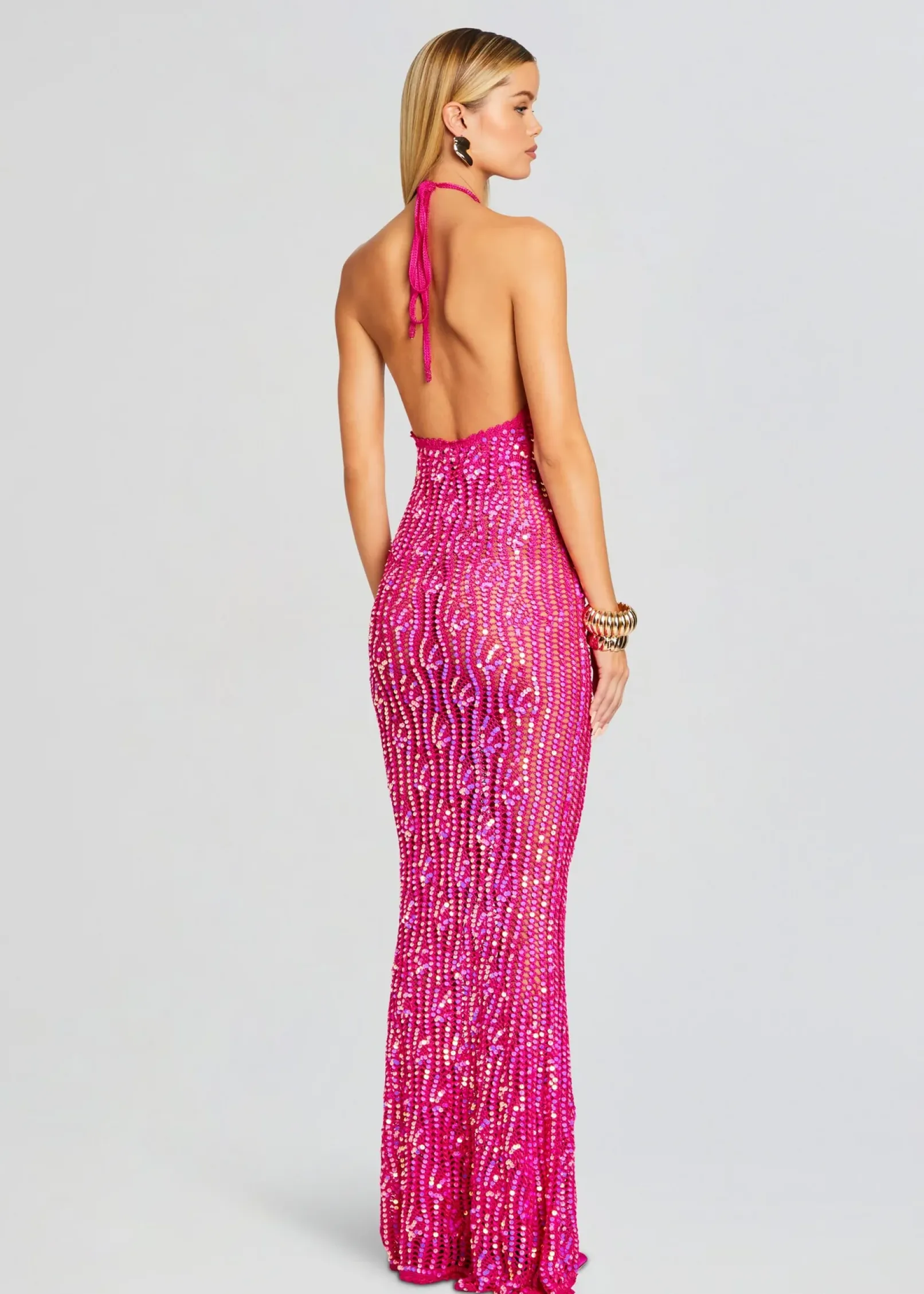Best Sale Massie Sequin Crochet Dress Subtle Shimmer