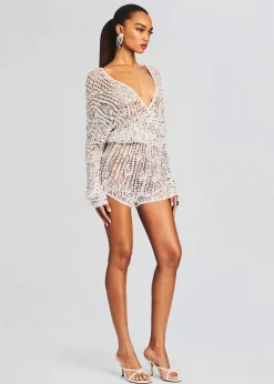 Discount Meadow Sequin Crochet Romper Jumpsuits