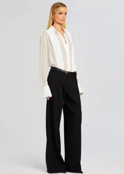 Best Meghan Panelled Silk Blouse Business Chic
