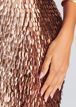 Discount Miko Feather Sequin Dress Maxi
