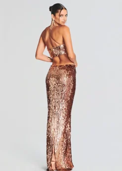 Discount Miko Feather Sequin Dress Maxi
