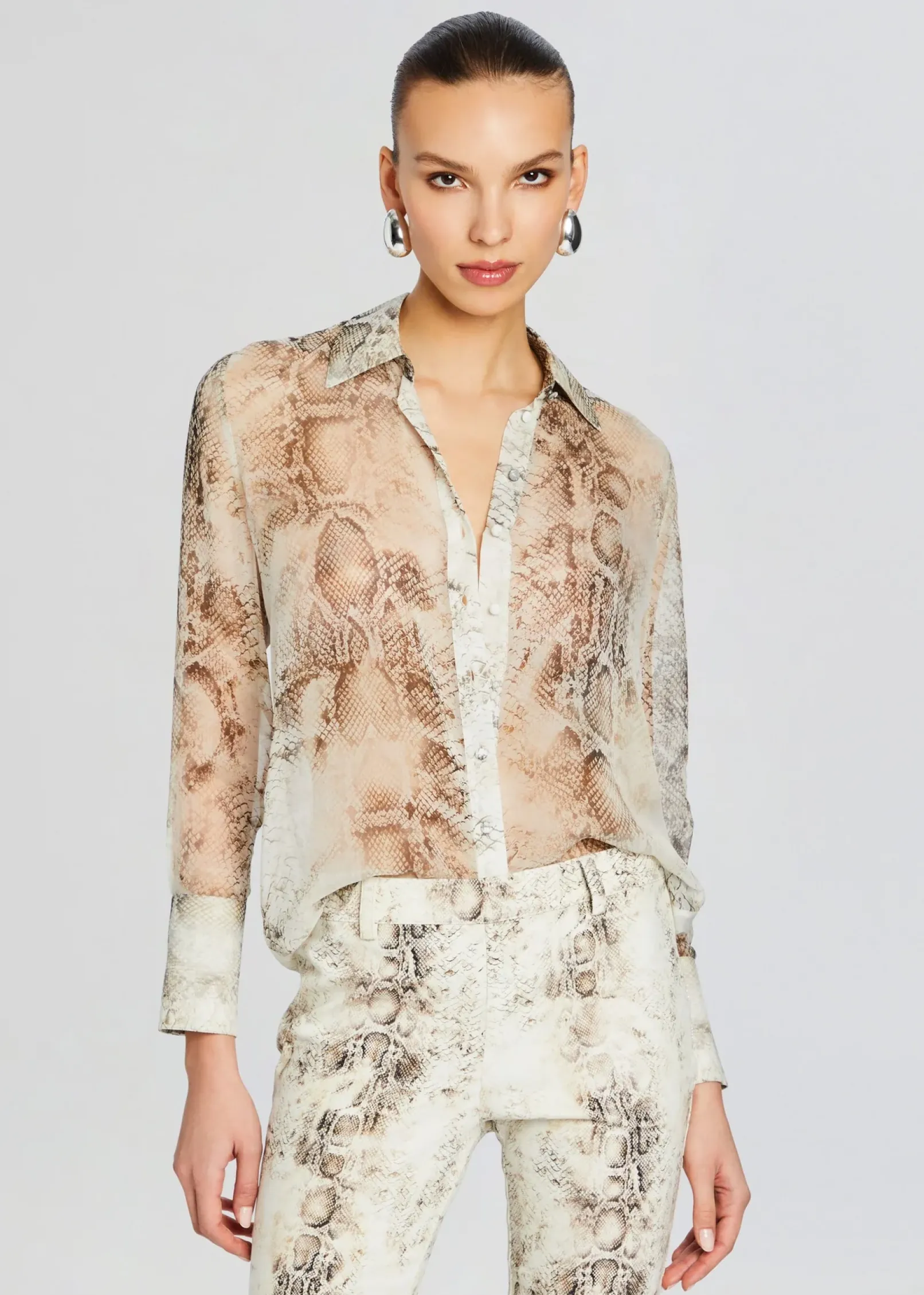 Outlet Milena Silk Blouse Business Chic