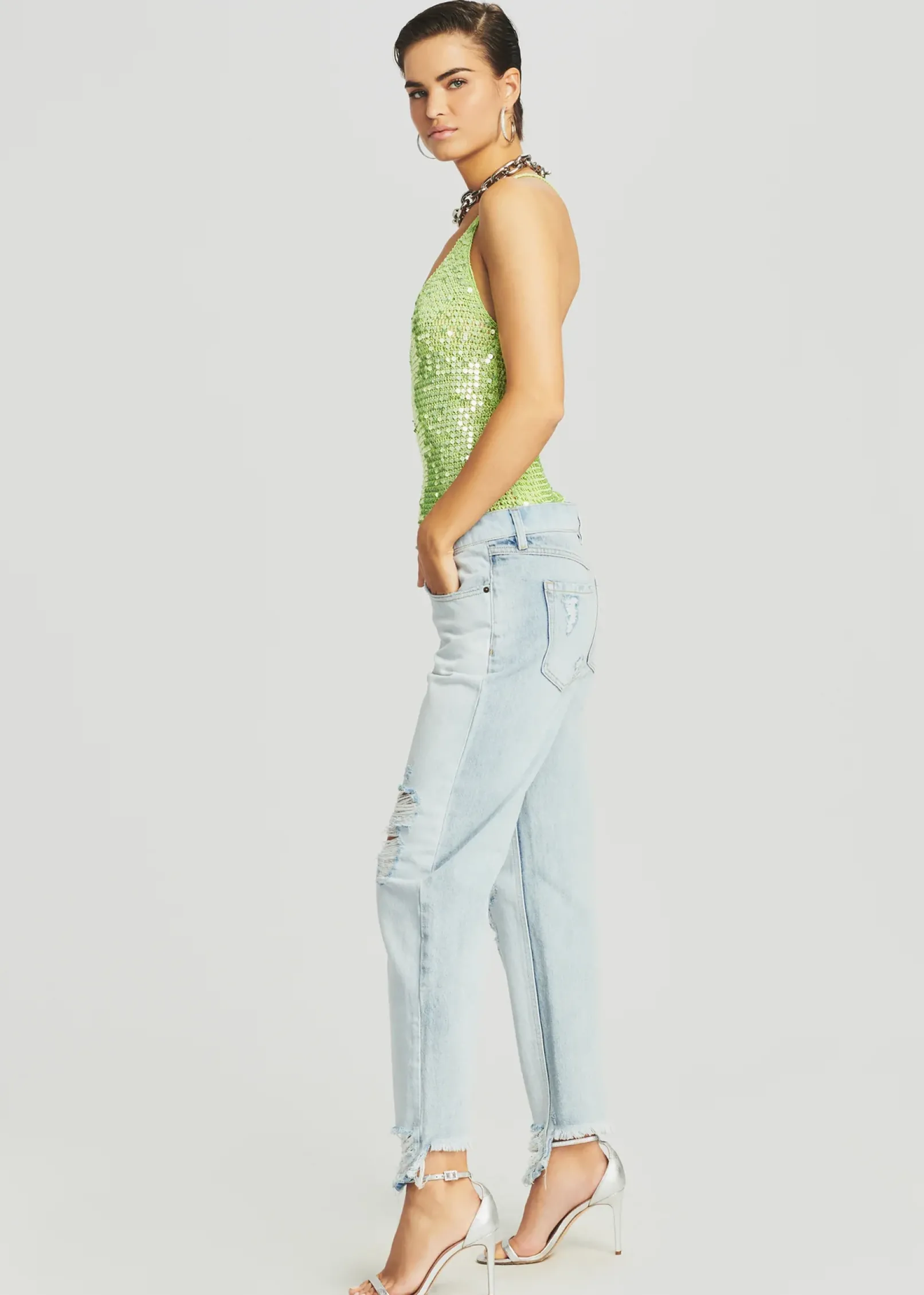 Flash Sale Molly Sequin Crochet Top Final Sale