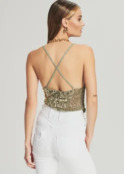 Store Molly Sequin Crochet Top Final Sale