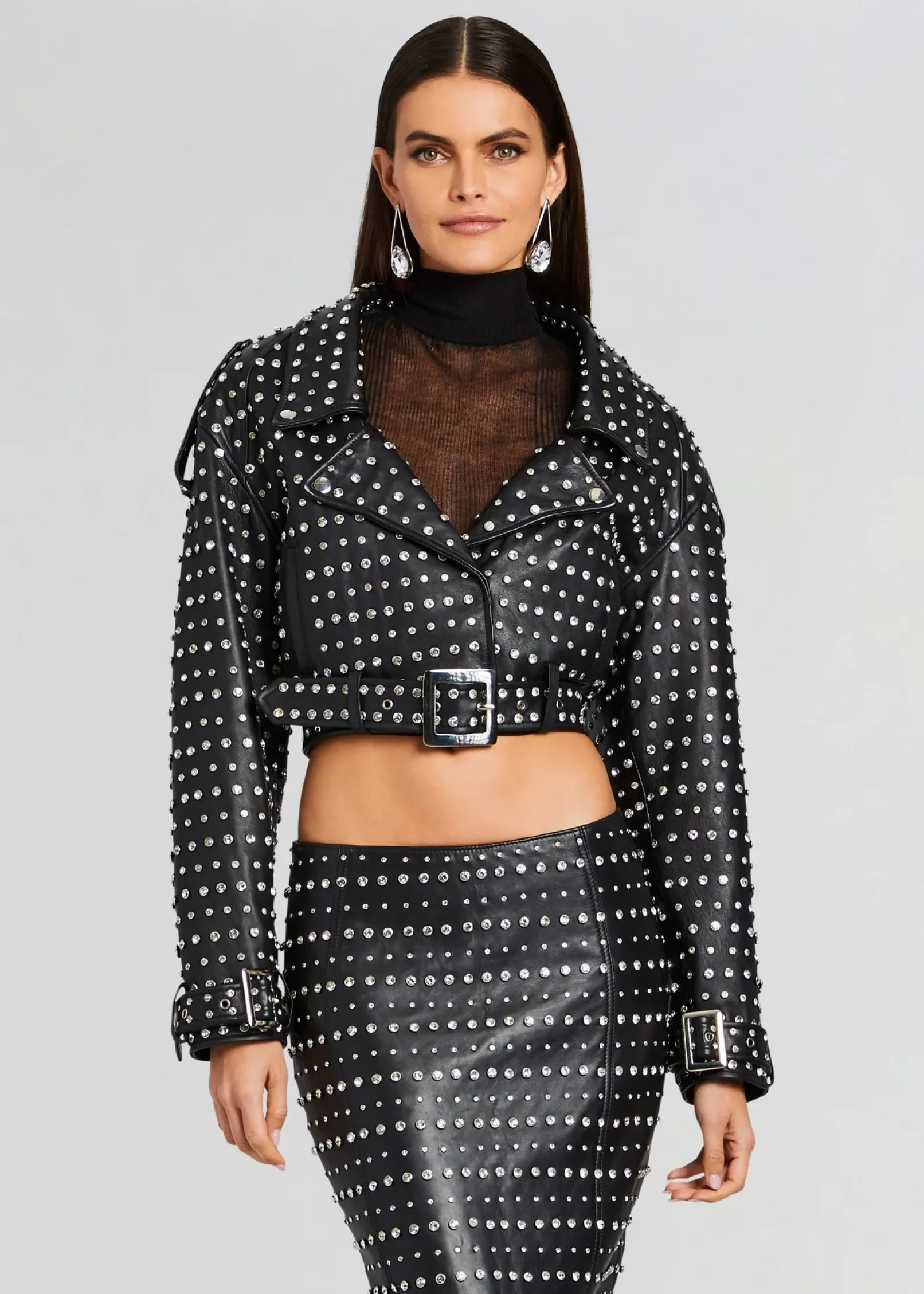 Outlet Mora Embellished Leather Jacket RETROFÊTE