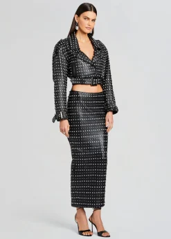 Outlet Mora Embellished Leather Jacket RETROFÊTE