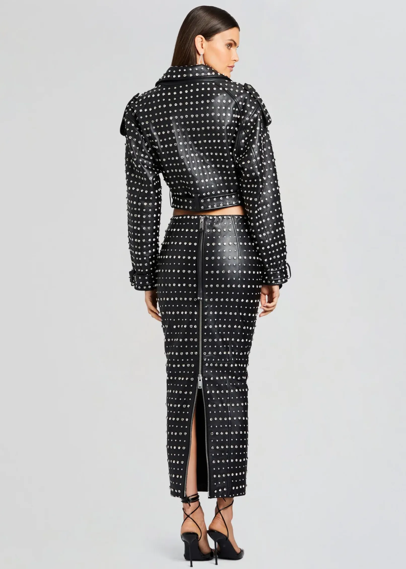Outlet Mora Embellished Leather Jacket RETROFÊTE