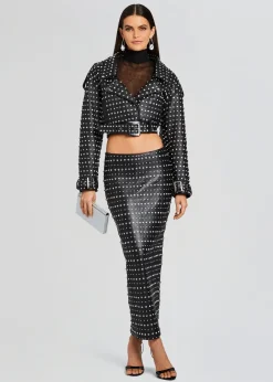 Outlet Mora Embellished Leather Jacket RETROFÊTE